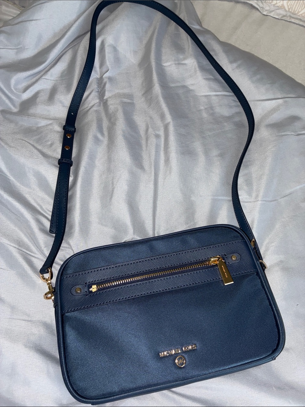 Michael Kors Navy Crossbody with Gold Accents